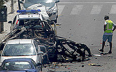 I rottami dell'autopattuglia